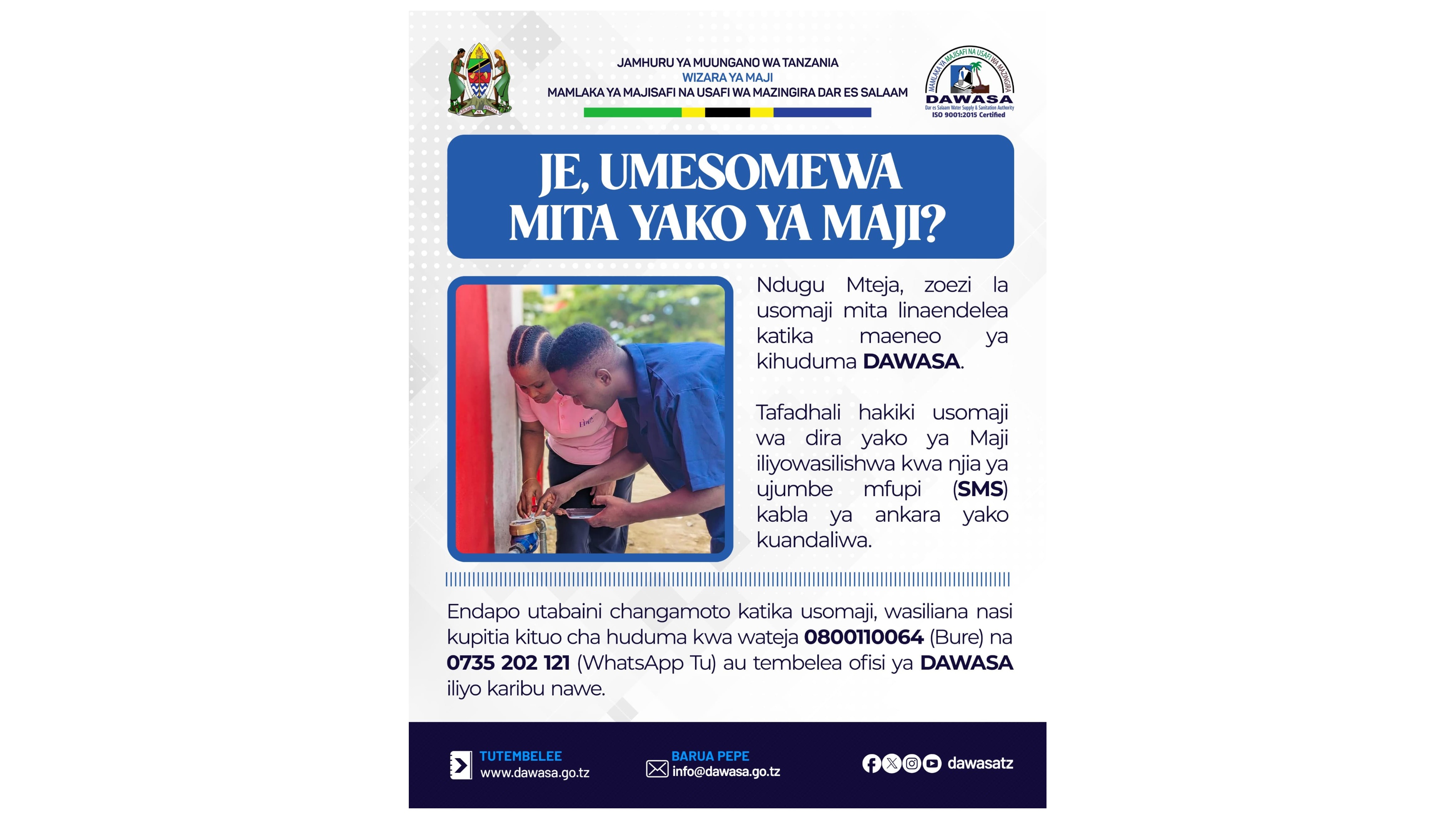 JE, UMESOMEWA MITA YAKO YA MAJI?