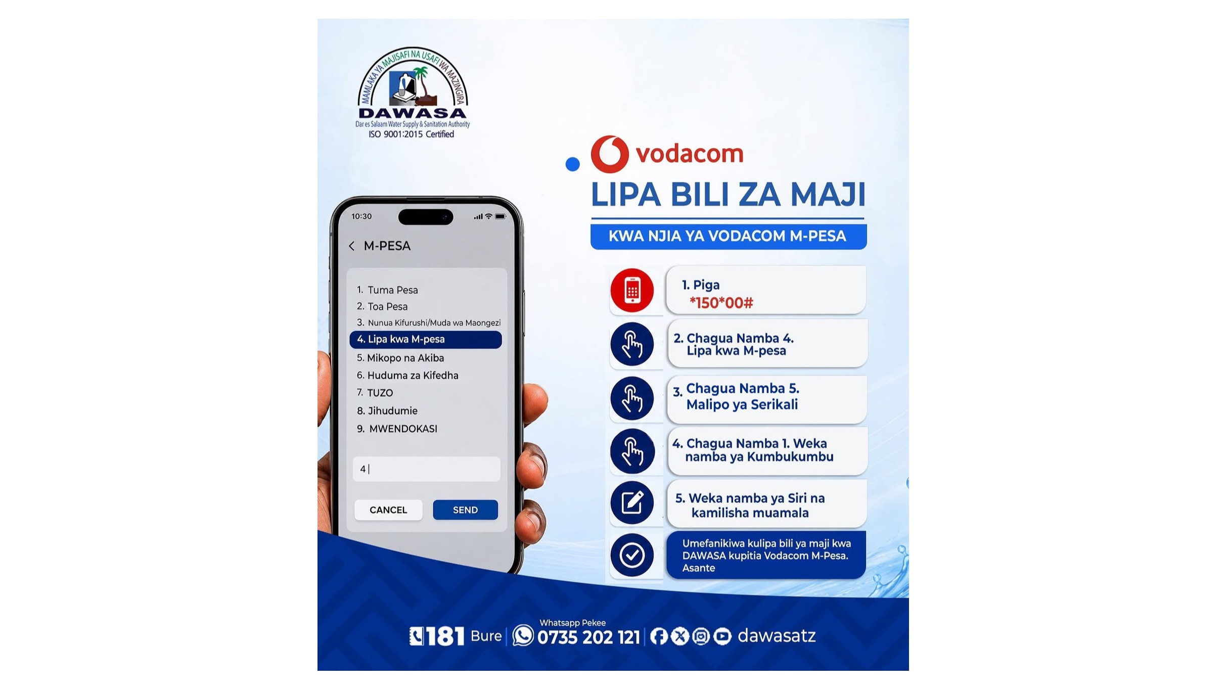 LIPA BILI ZA MAJI KWA VODACOM