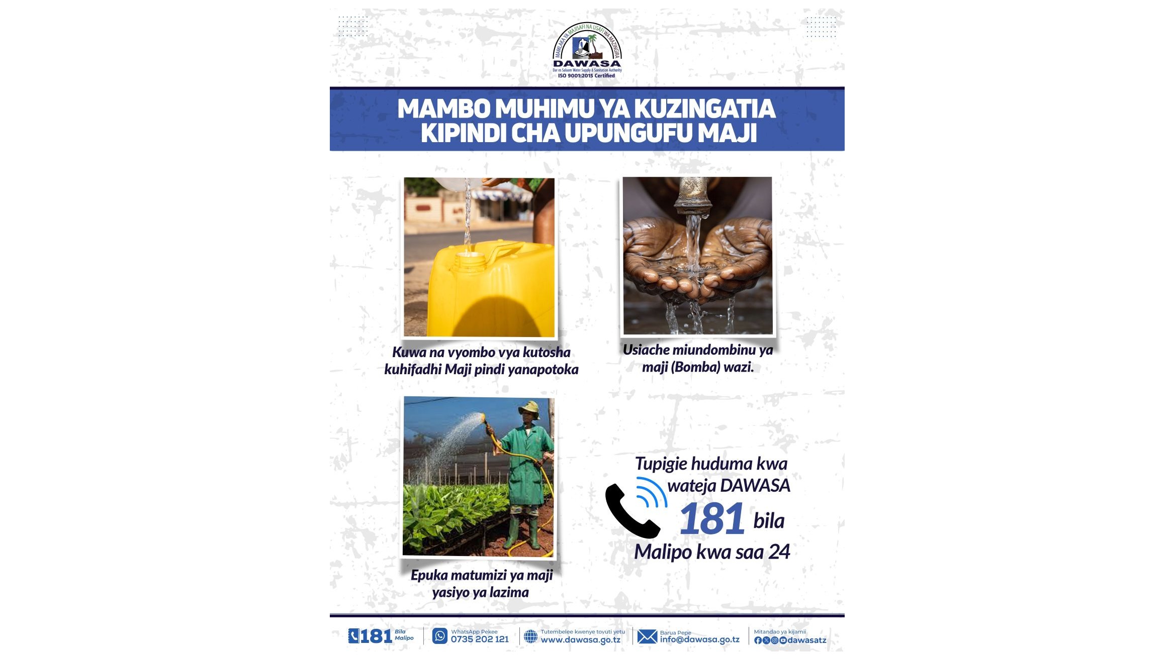 MAMBO MUHIMU YA KUZINGATIA KIPINDI CHA UPUNGUFU MAJI