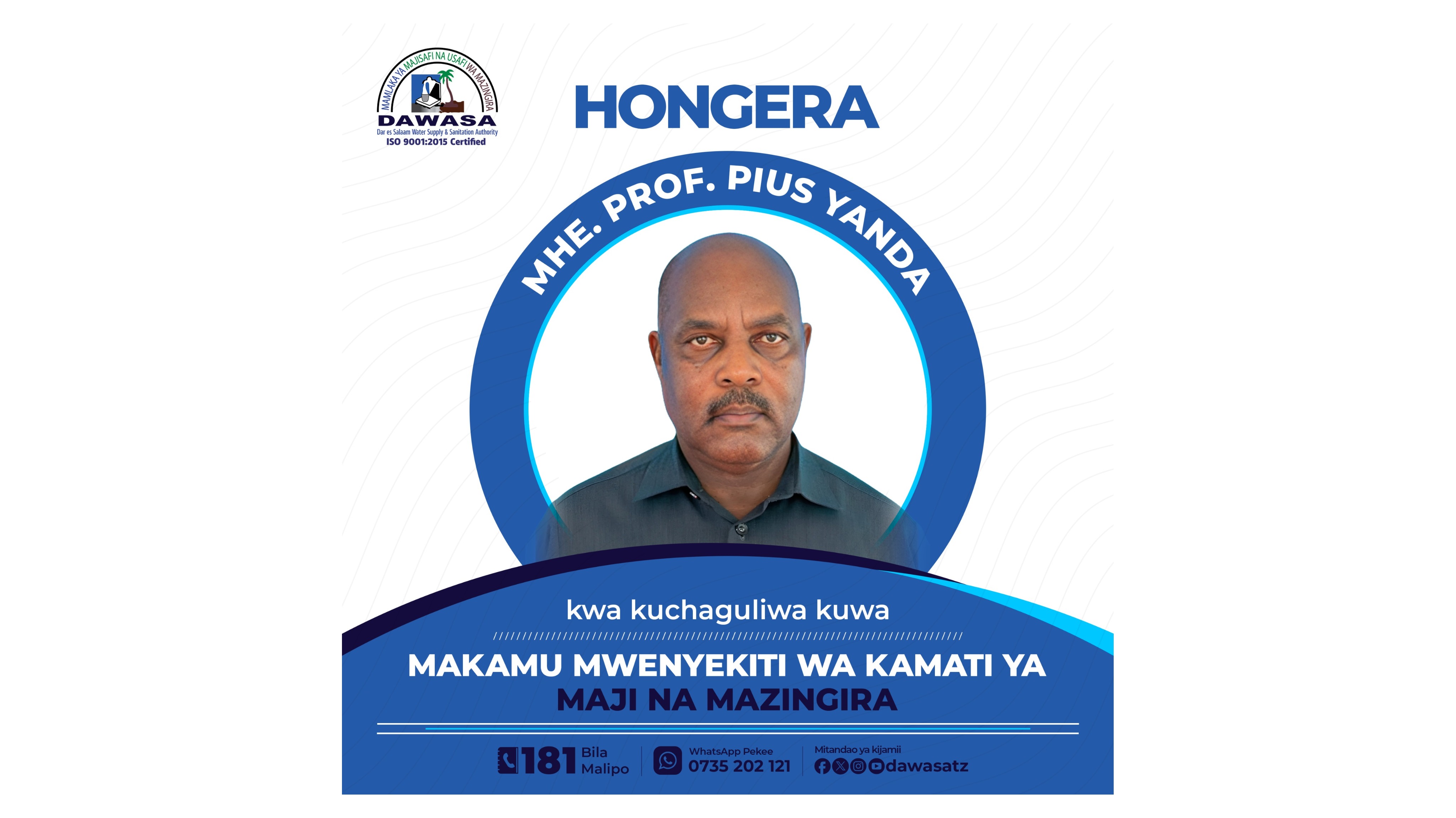 HONGERA - MHE. PROF. PIUS YANDA