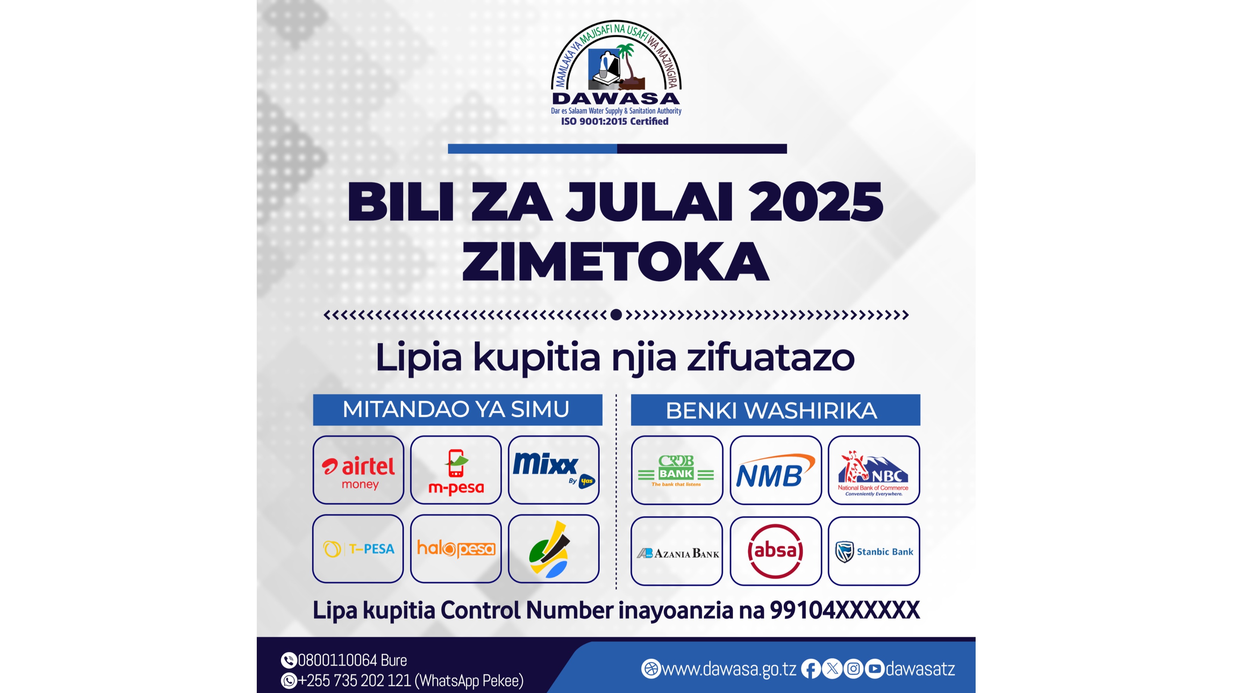 BILI ZA MWEZI JULAI 2025 ZIMETOKA