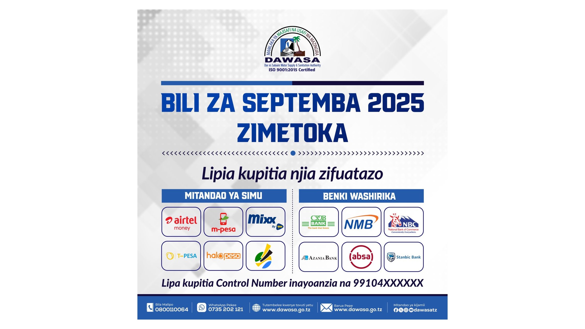BILI ZA SEPTEMBA 2025 ZIMETOKA