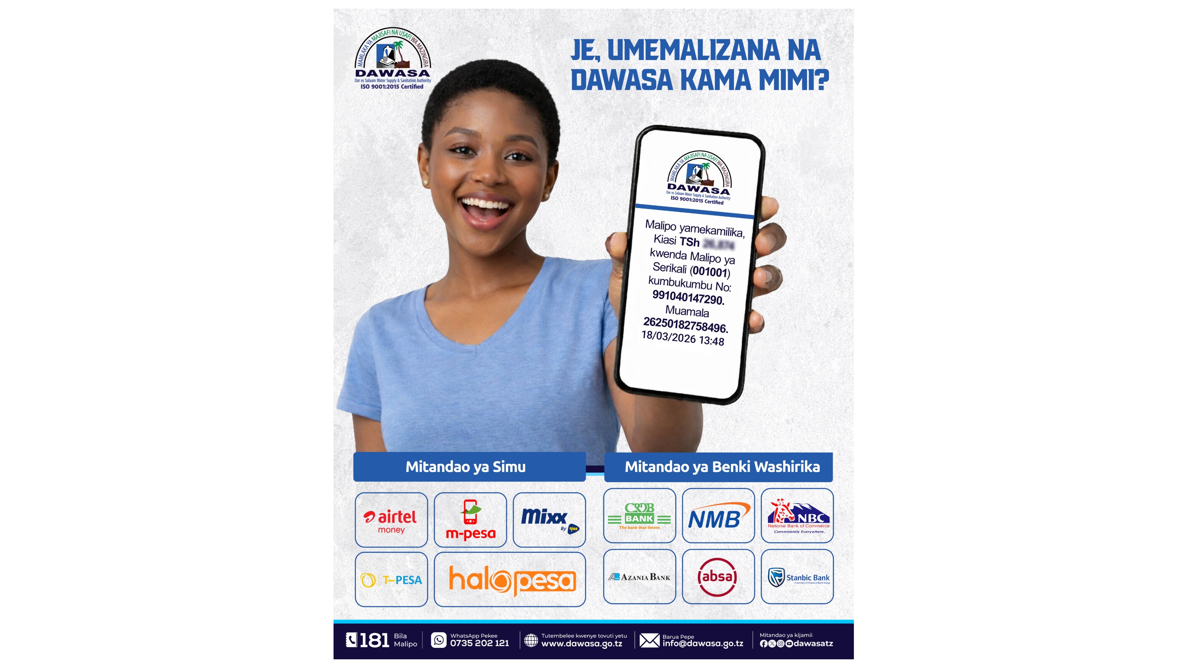 FANYA MALIPO YA HUDUMA ZA MAJI KWA WAKATI